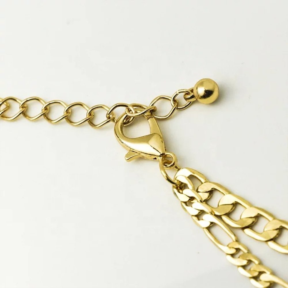 Double Layer 18k Gold Plated Chain Neckl - Picture 3 of 9